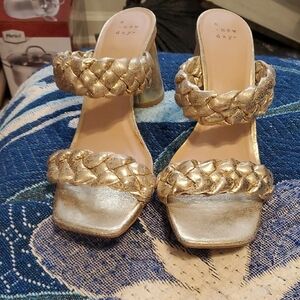 A New Day Gold Braided Heels